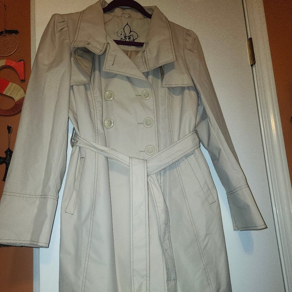 Guess Double-Breasted Trench Raincoat with Belt